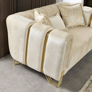 Santana Ivory Velvet Loveseat