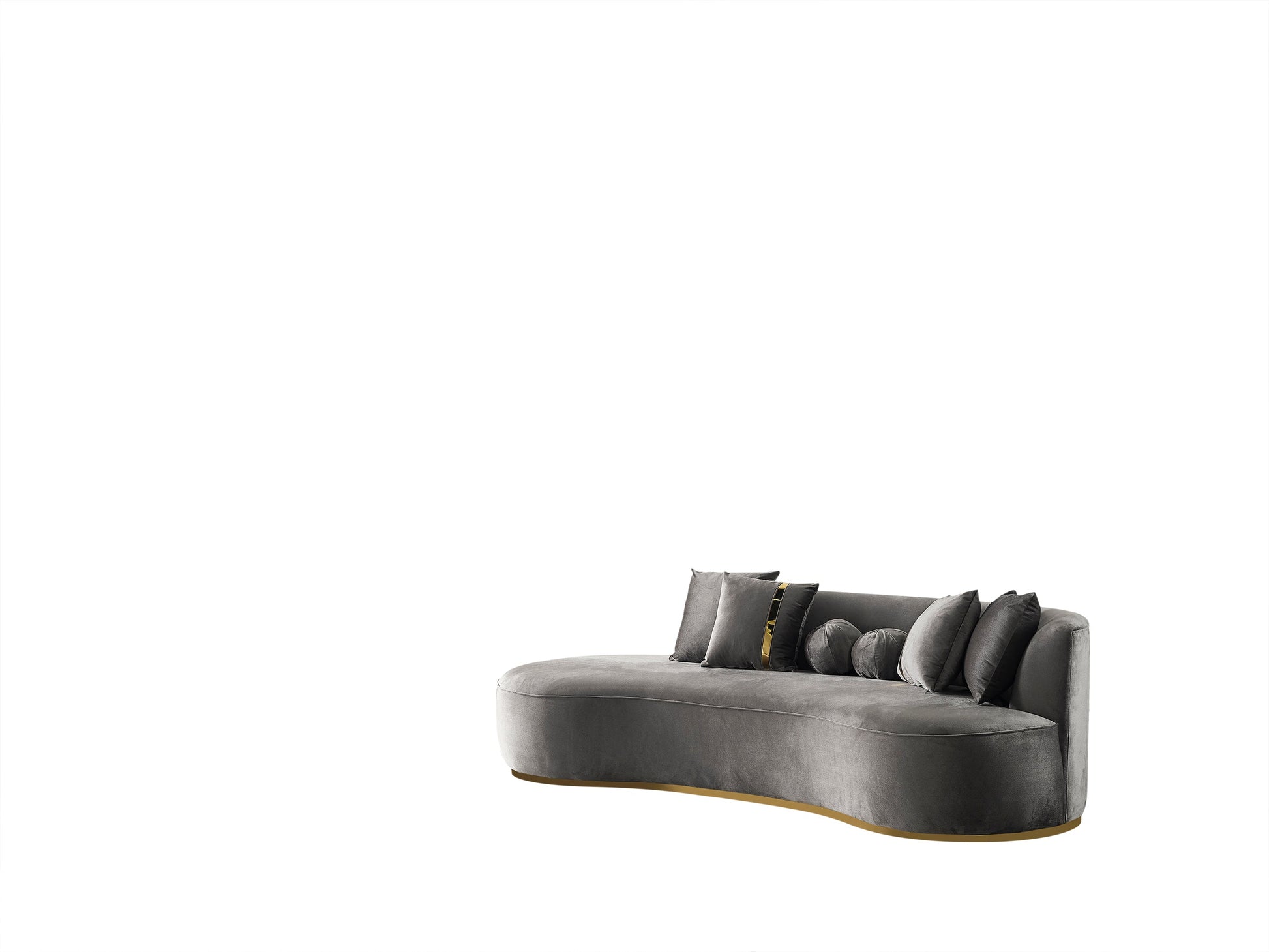 Ella Gray Velvet 106" Chaise Lounge