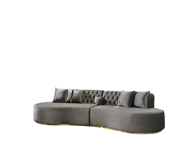 Ella Gray Velvet Curved 130