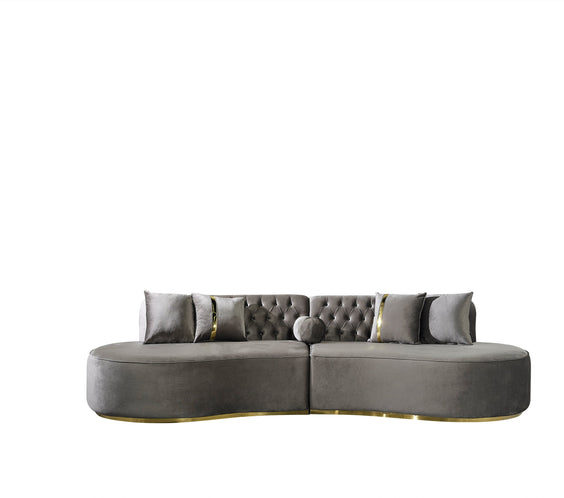 Ella Gray Velvet Curved 130