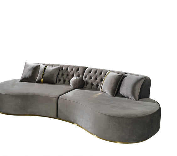 Ella Gray Velvet Curved 130