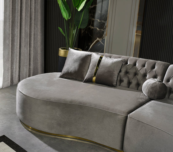 Ella Gray Velvet Curved 130