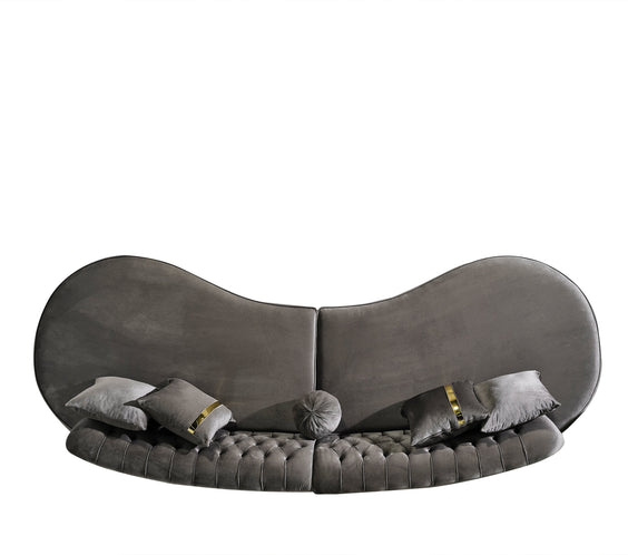 Ella Gray Velvet Curved 130
