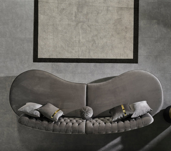 Ella Gray Velvet Curved 130