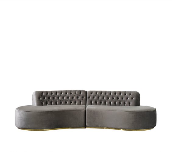 Ella Gray Velvet Curved 130