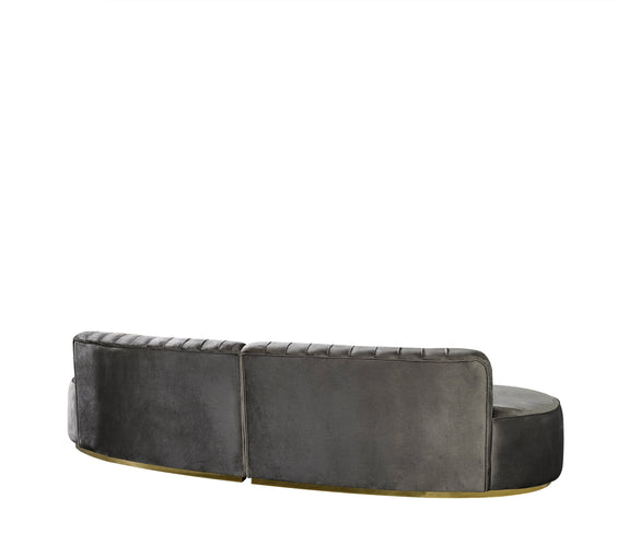 Ella Gray Velvet Curved 130