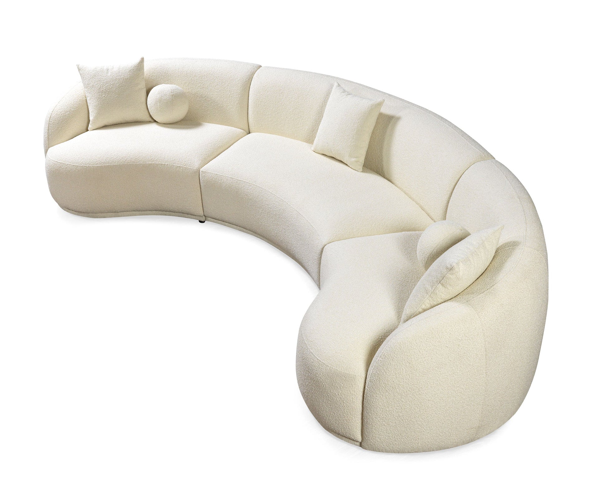 Bonita Ivory Boucle 3-Piece Curved 138" Sectional