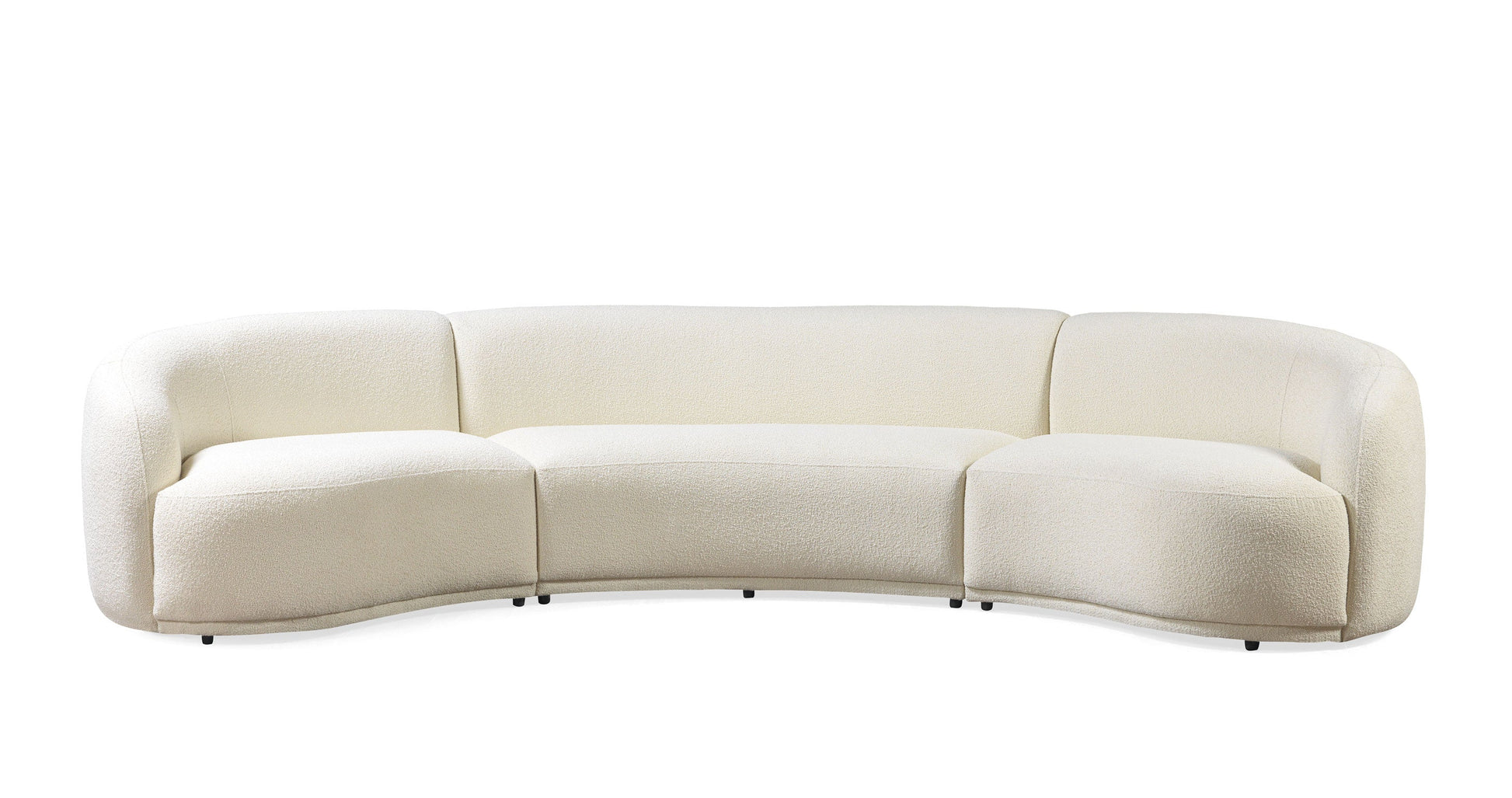 Bonita Ivory Boucle 3-Piece Curved 138" Sectional