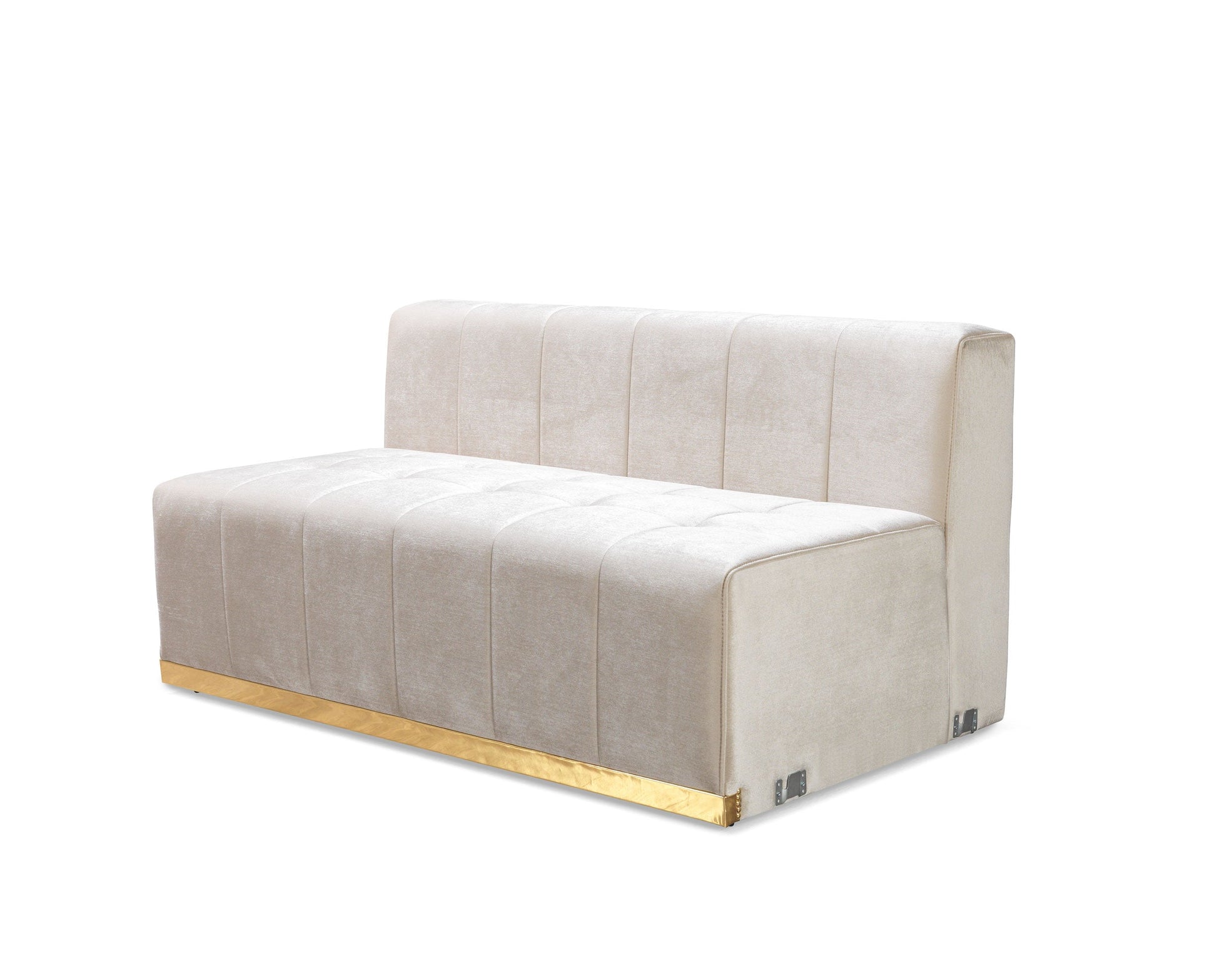 Elisha Ivory Velvet Double Chaise 140" Sectional [ETA: 9/10]