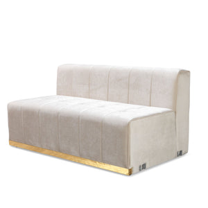 Elisha Ivory Velvet Double Chaise 140