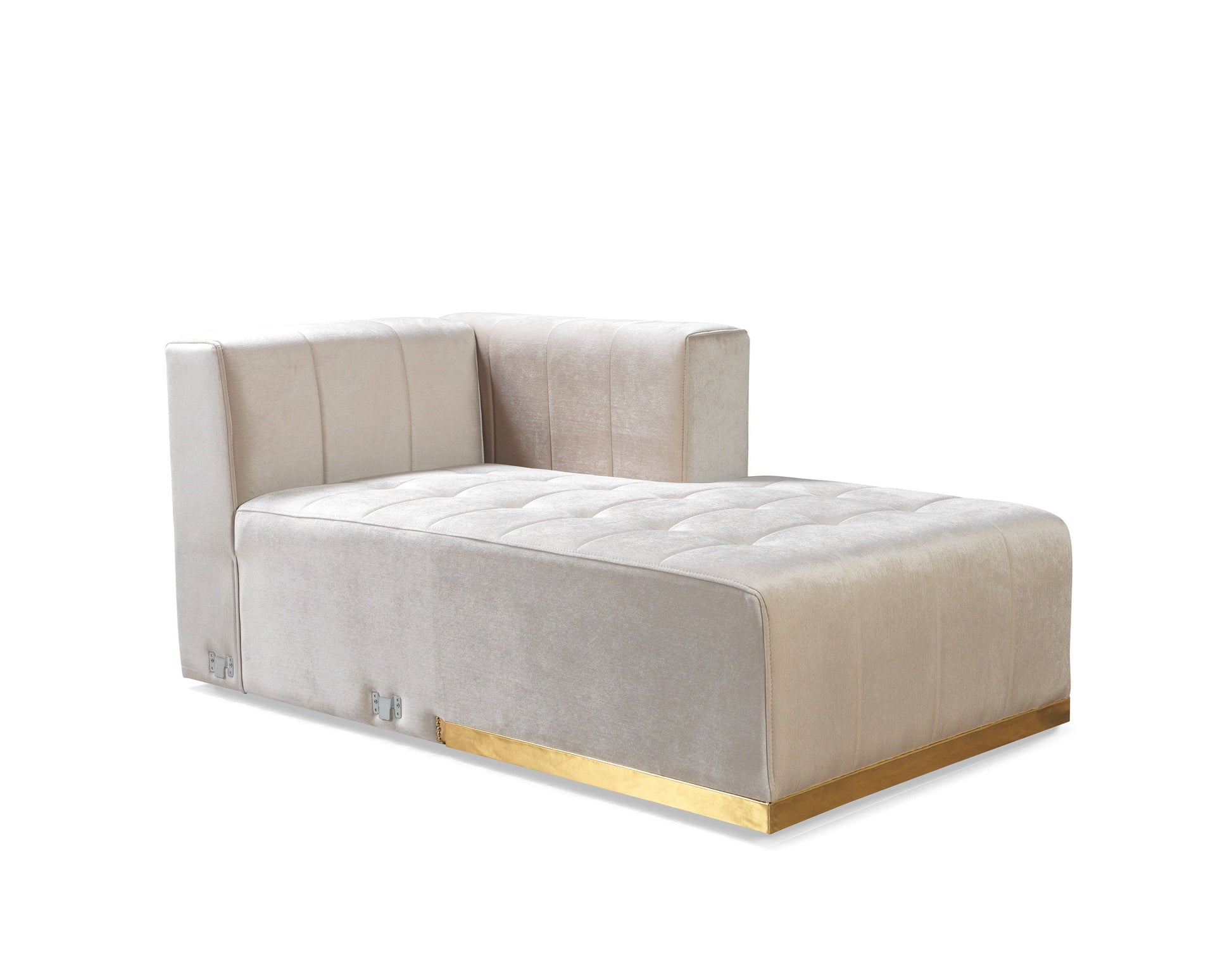 Elisha Ivory Velvet Double Chaise 140" Sectional [ETA: 9/10]