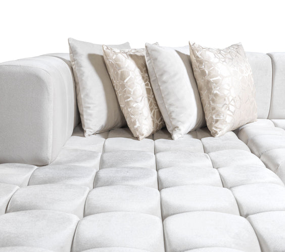 Ariana Ivory Velvet Double Chaise 138