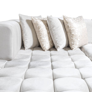 Ariana Ivory Velvet Double Chaise 138