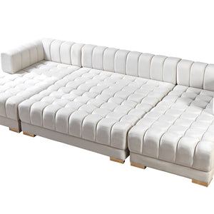 Ariana Ivory Velvet Double Chaise 138