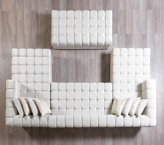 Ariana Ivory Velvet Double Chaise 138