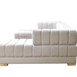 Ariana Ivory Velvet Double Chaise 138