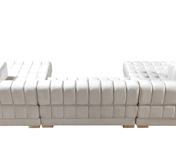 Ariana Ivory Velvet Double Chaise 138
