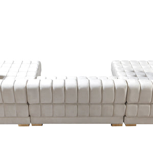 Ariana Ivory Velvet Double Chaise 138