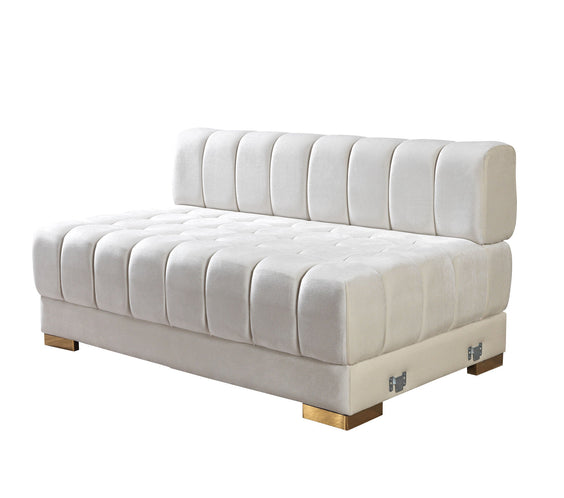 Ariana Ivory Velvet Double Chaise 138