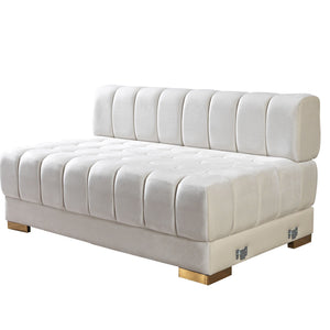 Ariana Ivory Velvet Double Chaise 138