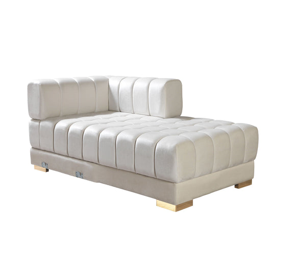 Ariana Ivory Velvet Double Chaise 138