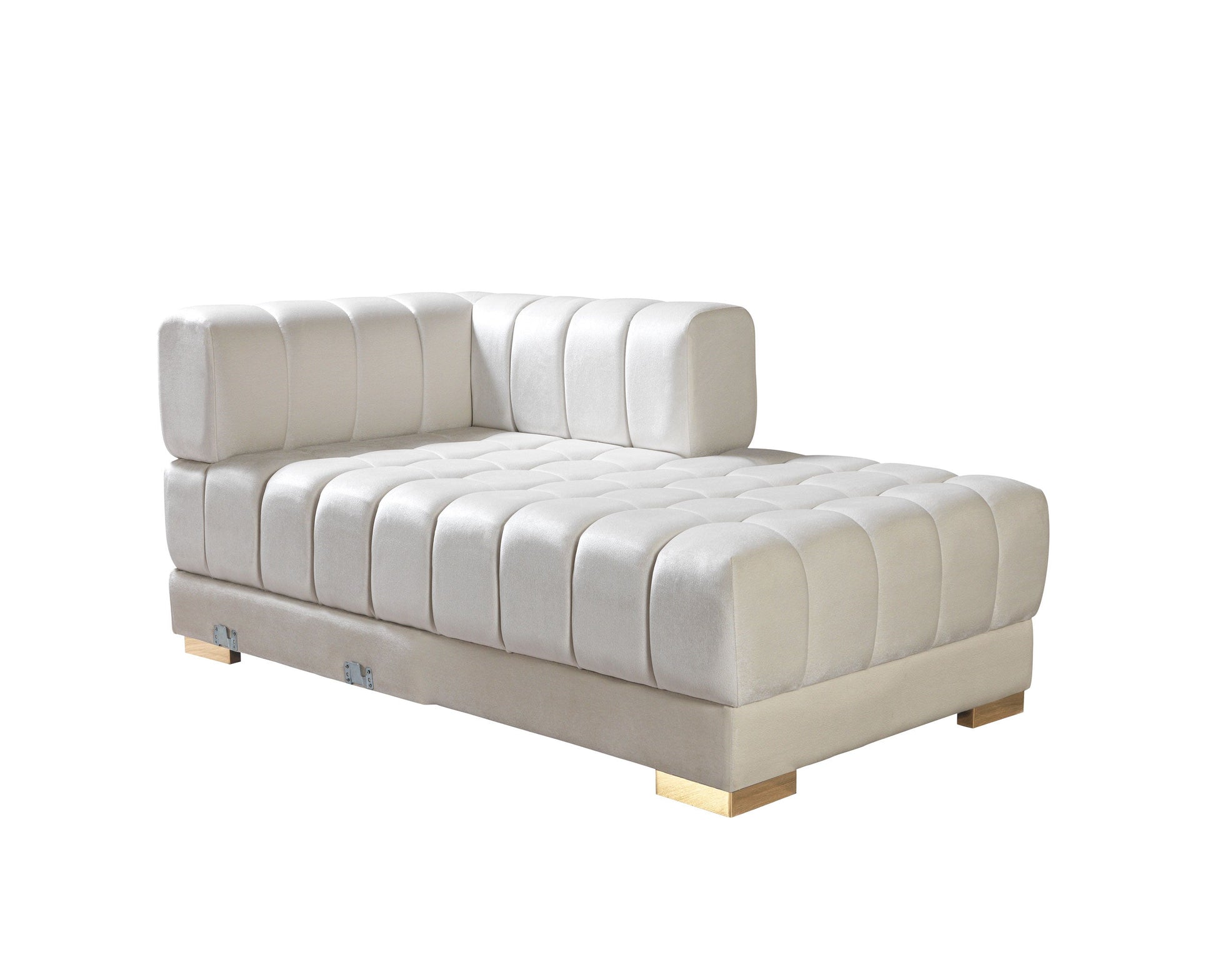 Ariana Ivory Velvet Double Chaise 138" Sectional