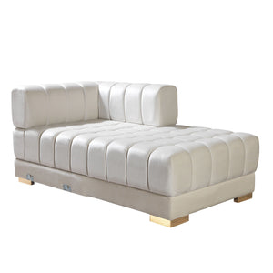 Ariana Ivory Velvet Double Chaise 138