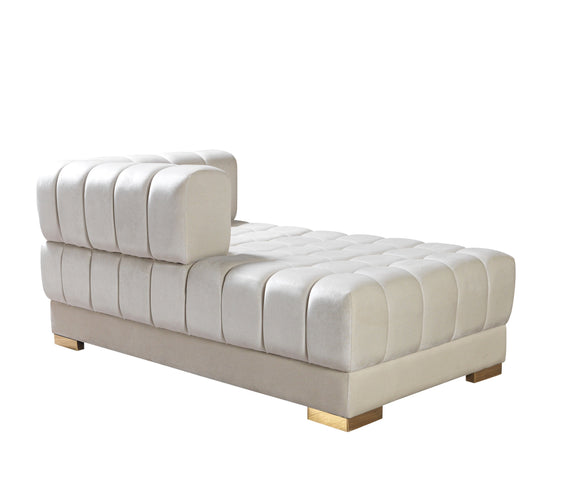 Ariana Ivory Velvet Double Chaise 138