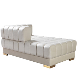 Ariana Ivory Velvet Double Chaise 138