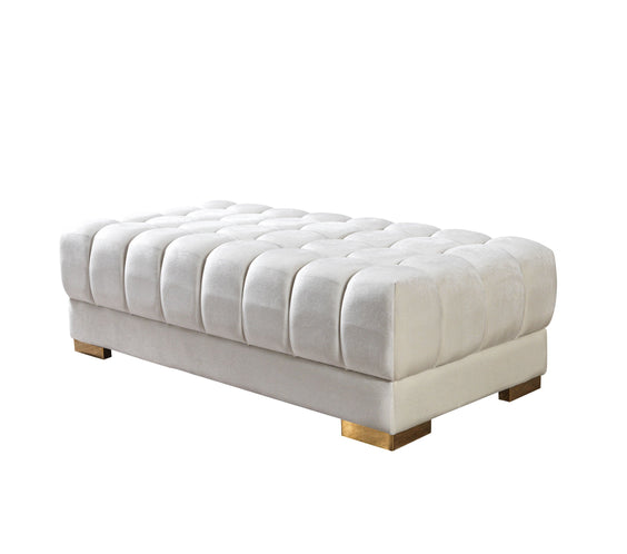 Ariana Ivory Velvet Double Chaise 138