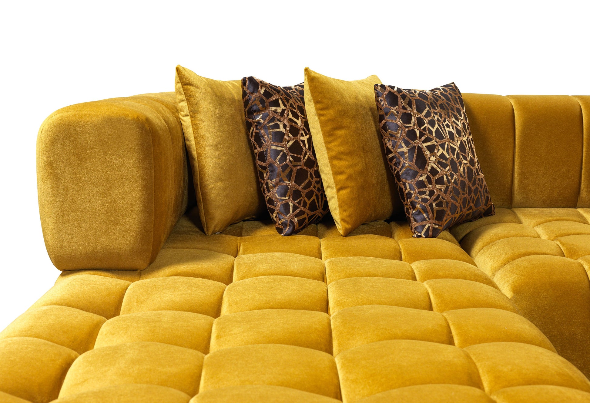 Ariana Mustard Velvet Double Chaise 138" Sectional