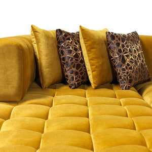 Ariana Mustard Velvet Double Chaise 138