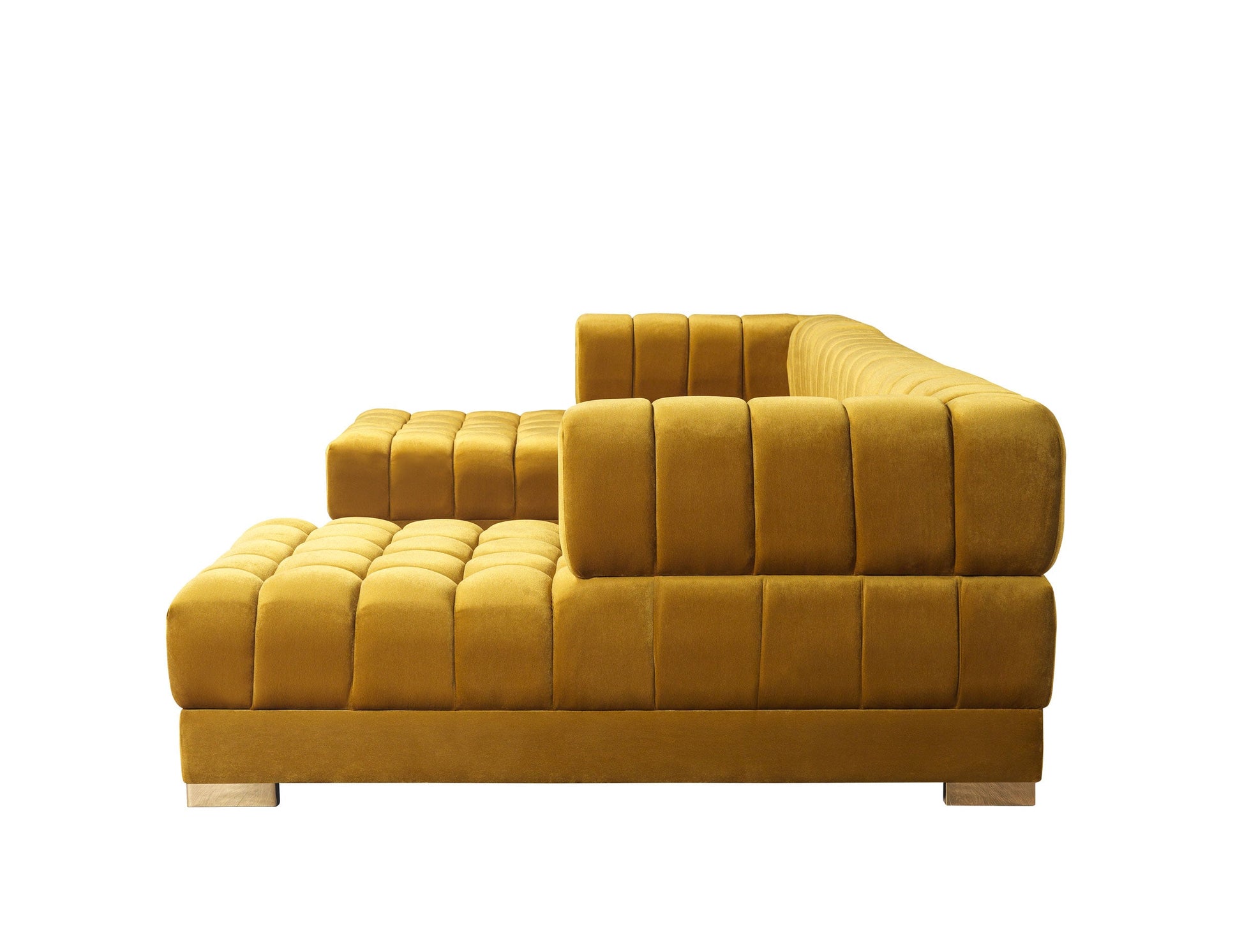 Ariana Mustard Velvet Double Chaise 138" Sectional