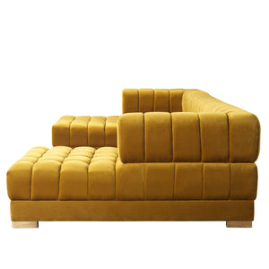 Ariana Mustard Velvet Double Chaise 138