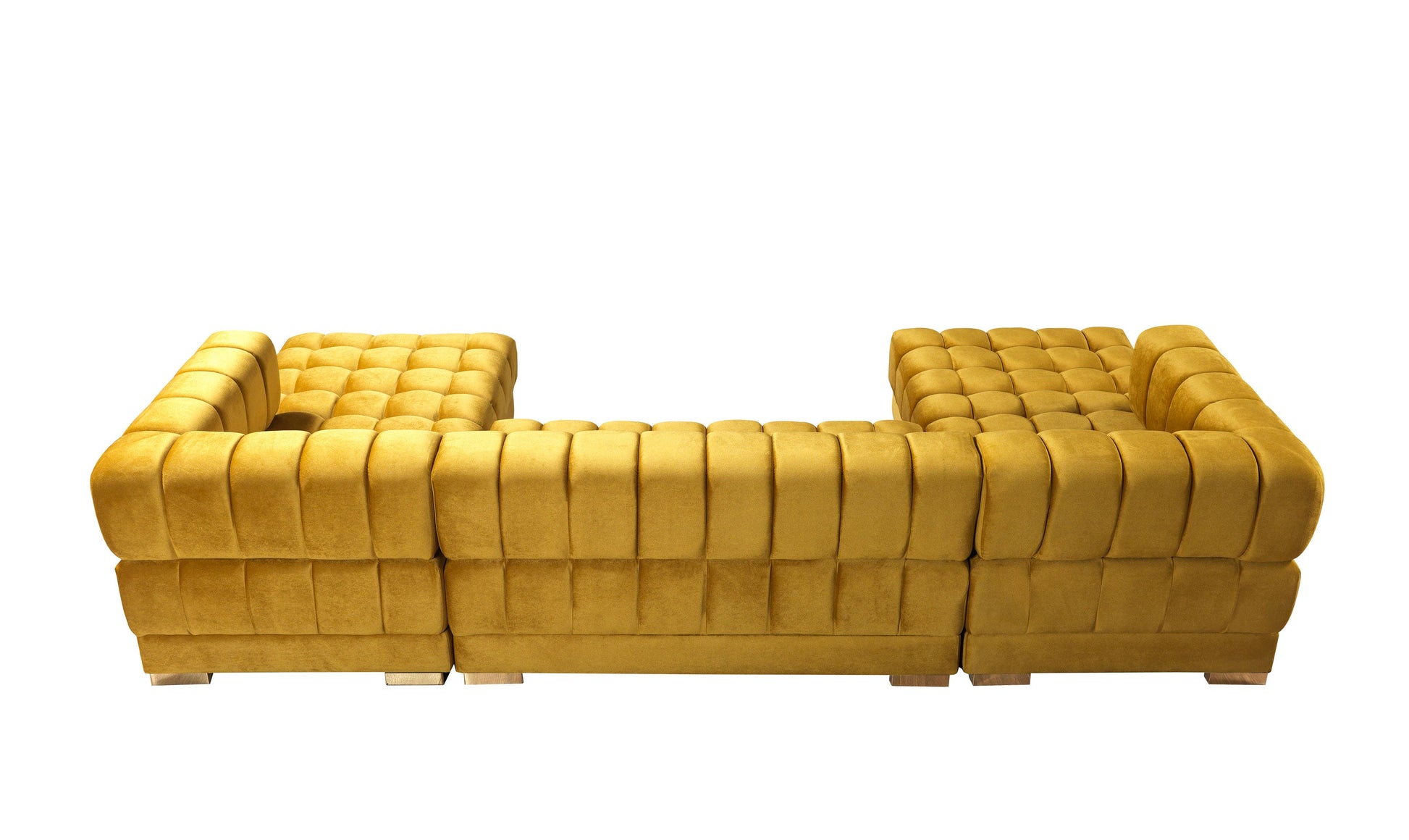 Ariana Mustard Velvet Double Chaise 138" Sectional