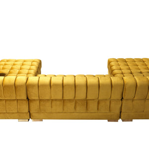 Ariana Mustard Velvet Double Chaise 138