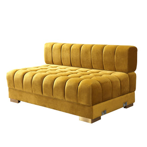 Ariana Mustard Velvet Double Chaise 138