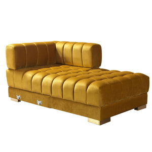 Ariana Mustard Velvet Double Chaise 138