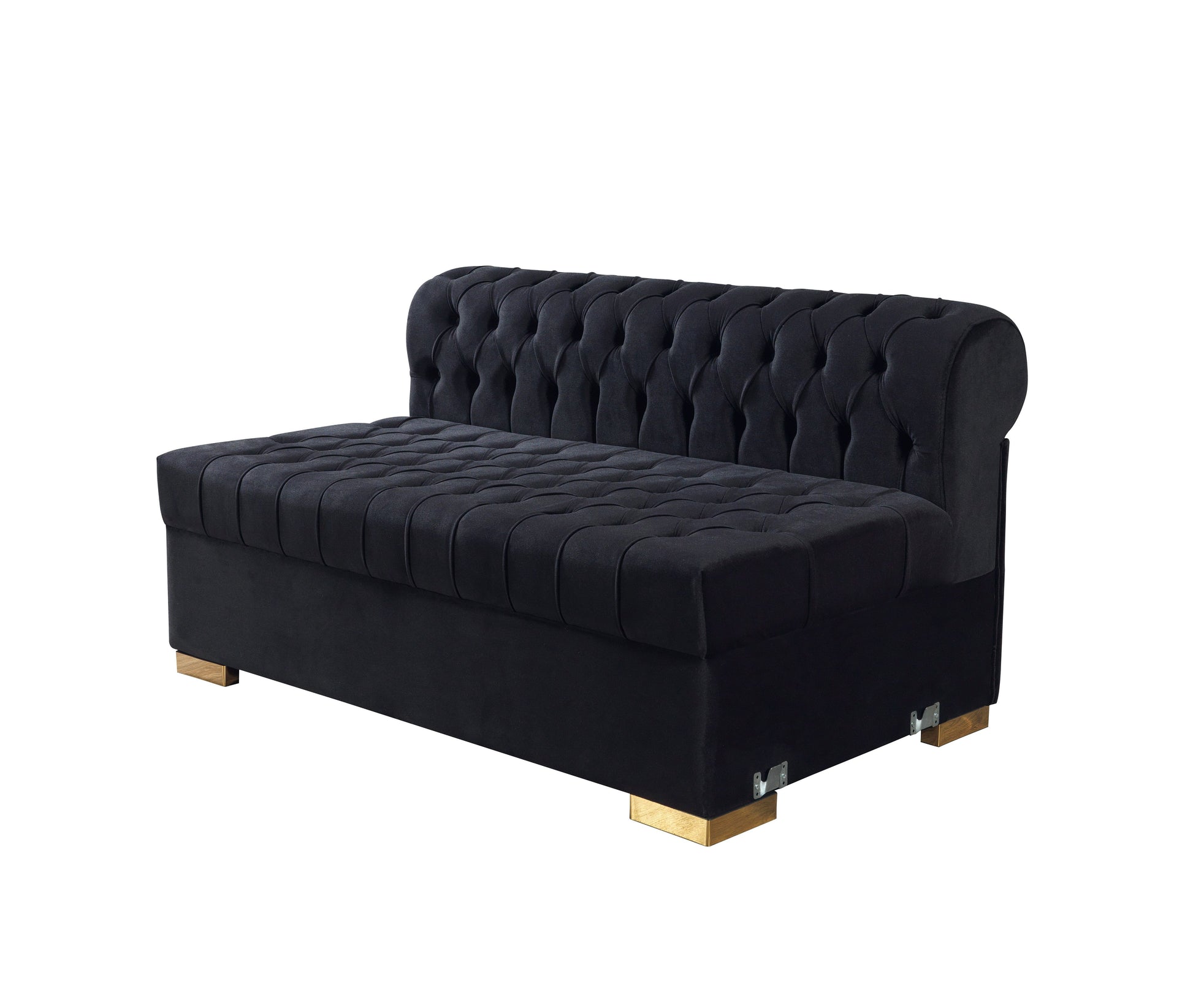 Lauren Black Velvet Double Chaise 136" Sectional