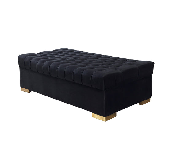 Lauren Black Velvet Double Chaise 136