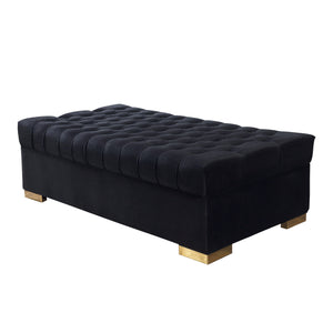 Lauren Black Velvet Double Chaise 136