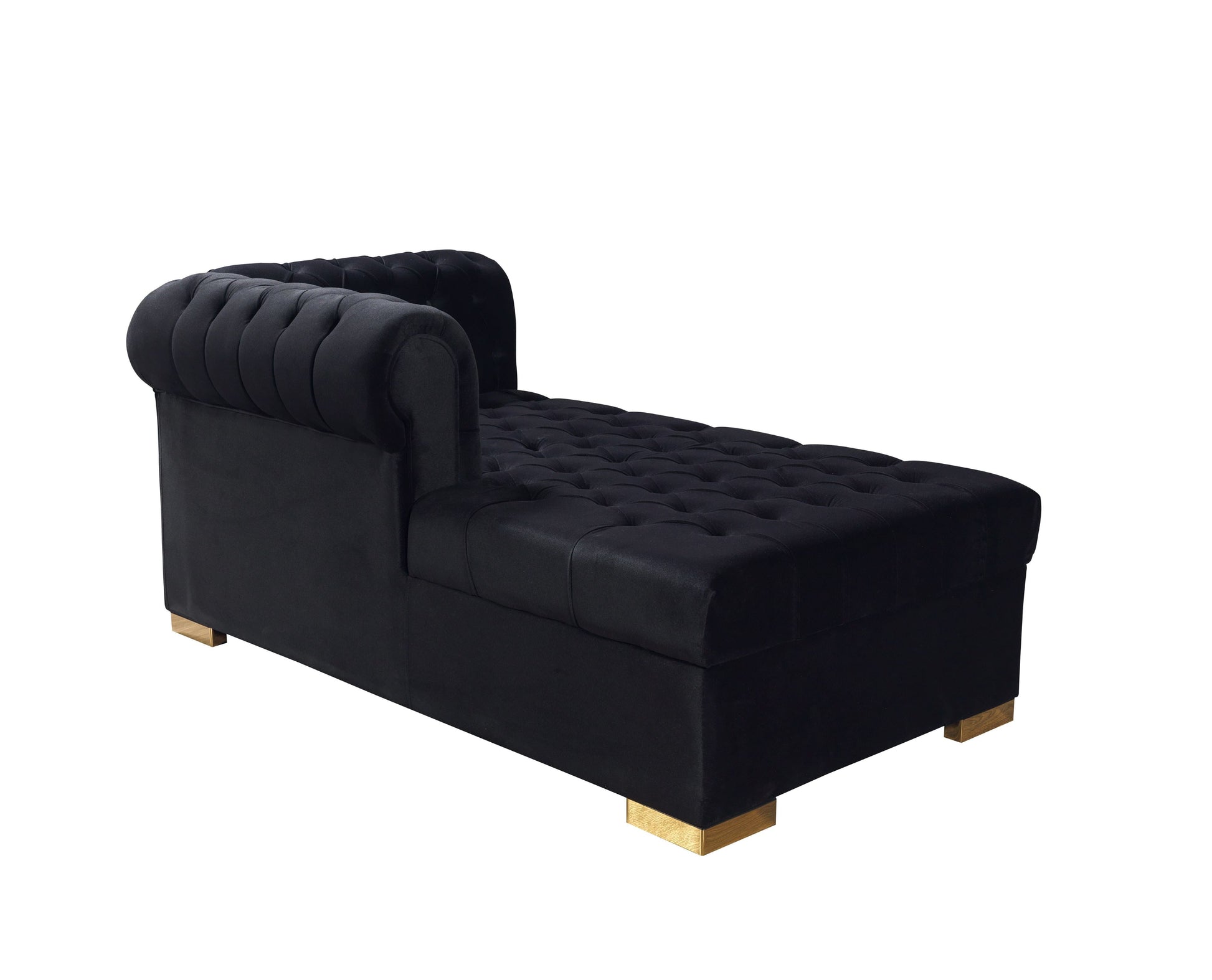 Lauren Black Velvet Double Chaise 136" Sectional