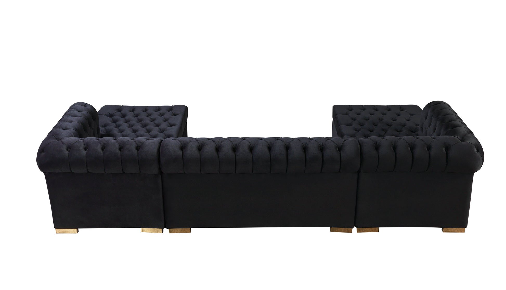 Lauren Black Velvet Double Chaise 136" Sectional