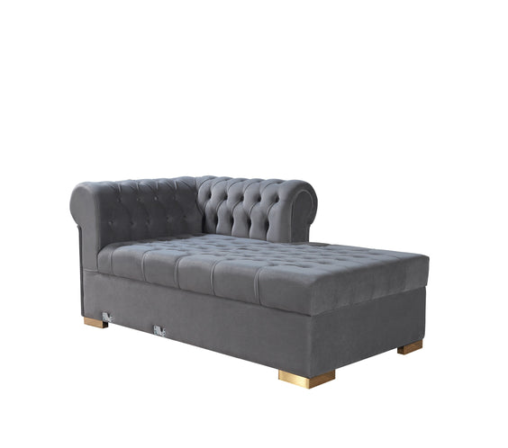 Lauren Gray Velvet Double Chaise 136