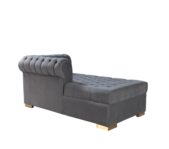 Lauren Gray Velvet Double Chaise 136
