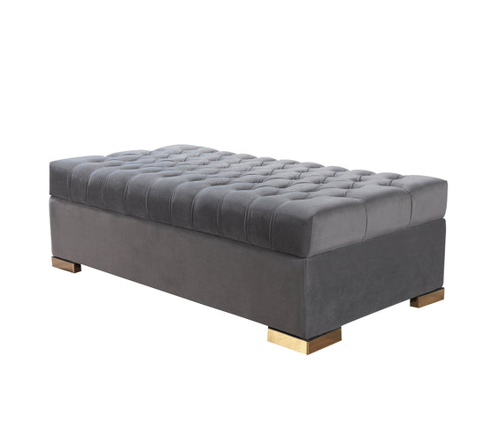 Lauren Gray Velvet Double Chaise 136