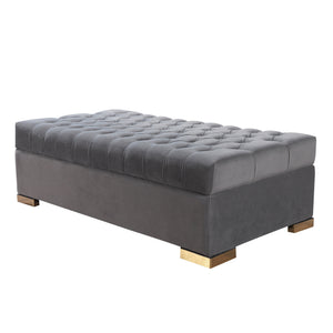 Lauren Gray Velvet Double Chaise 136