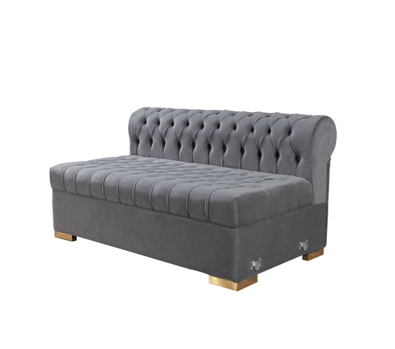 Lauren Gray Velvet Double Chaise 136