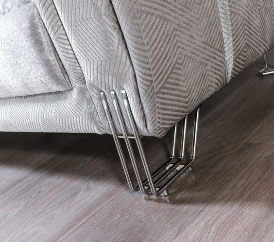 Santana Silver Velvet Sofa 89
