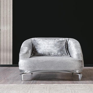 Santana Silver Velvet Chair